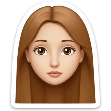 JE VOUDRAIS UNE FILLE AUX YEUX MARRONS UN PETIT NEZ LES LEVRE MOYENNE AVC DES CHEVEUX LISSE DETACHE MARRON CLAIR long  sticker