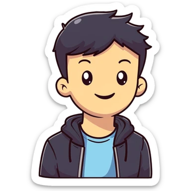 Cute boyfriend character smiling sticker
