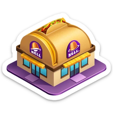 Isometric Taco Bell restaurant  sticker