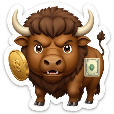 Angry buffalo, taking my money sticker