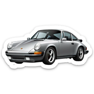 Porsche 911 in gray color  sticker