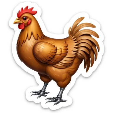 Mecha battle chicken humanoid creature but more human than chicken sticker