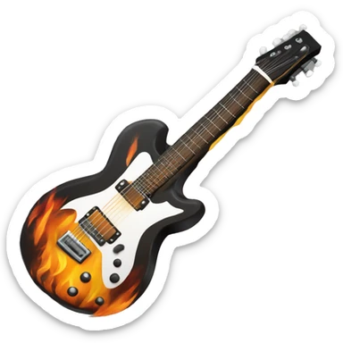 Guitarra pegando fogo sticker