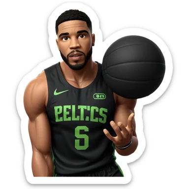 muscular boy in basketball uniform sticker