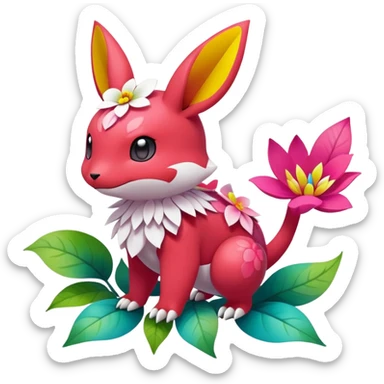 Colorful Floral Fakémon-Pokémon-anime-animal-creature sticker
