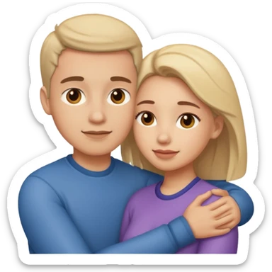 emoji de abrazar a papa y mama sticker