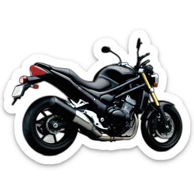 a black suzuki bandit 1200 Naked 2007 with brown leather seats sticker