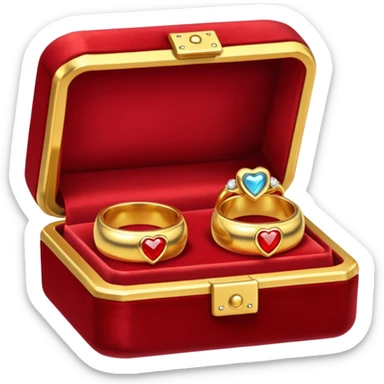 Couple of ring in red box sticker