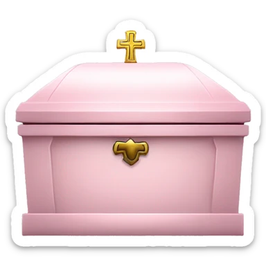Light pink gothic casket with cross sticker