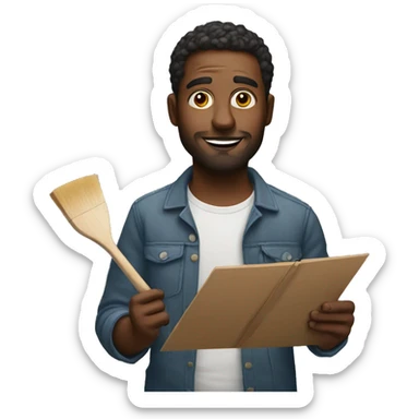 artist man holding a palette sticker