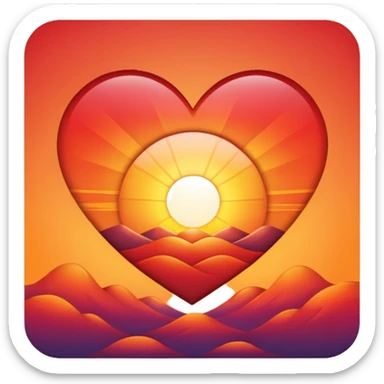 Heart shaped sunrise sticker