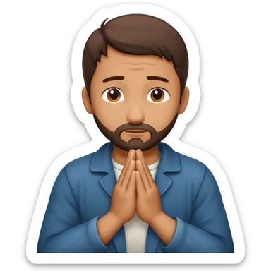 Rugged man praying sticker
