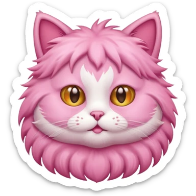 a cute pink cat icon sticker