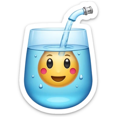 emoji de um copo com água com gás sticker