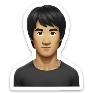man asian bruce lee sticker
