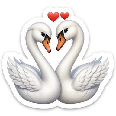 Two swan making a heart 💗 a girl swan  and a boy swan  sticker