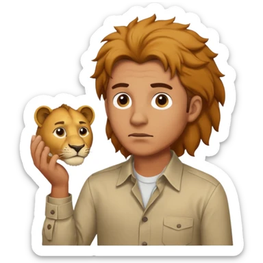 A man wanting to buy a lion.

 sticker