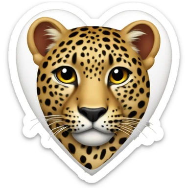 Leopard heart  sticker