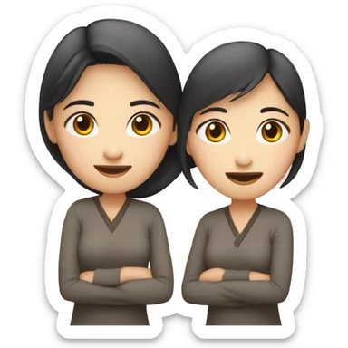 32 years asian woman hands to hands lovely eyes sticker