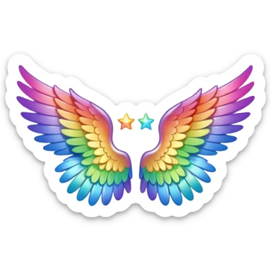  tiny small rainbow angel wings. cute tiny left and right rainbow angel wings. Only wings. sticker