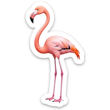 flamingo standing on one leg sticker