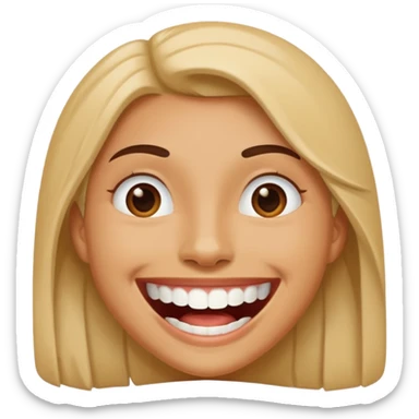 Beautiful, fine , open teeth and smiling face sticker