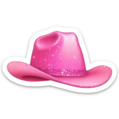 Pink glitter cowgirl hat ombre  sticker