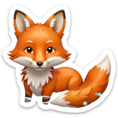 Fox Whearing earrings swimming at the beach sticker