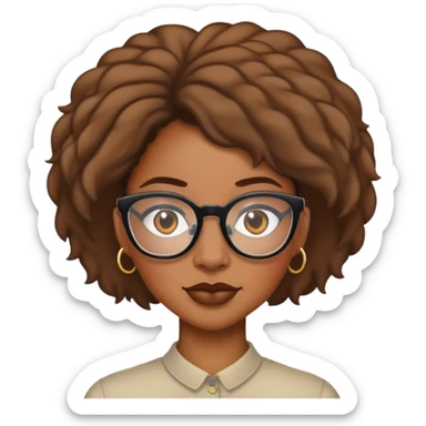 butch black woman with glasses sticker
