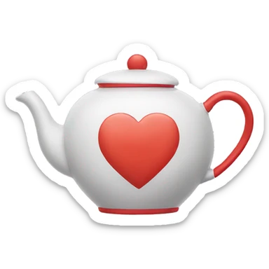 Heart shaped teapot sticker