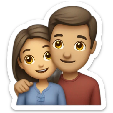 Happy couple hugging each other  sticker