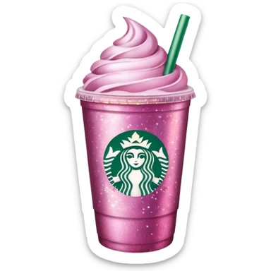 Pink And Gold Starbucks Drink  sticker