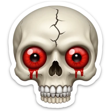 Bu skull with bloody eye sockets sticker