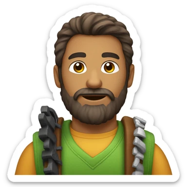 homme brun barbu qui joue à la Xbox chevaux longs  sticker