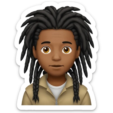 black boy with black dreadlocks  sticker