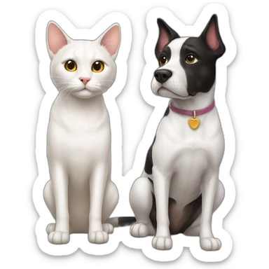 Cat and dog sticker