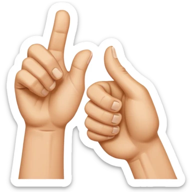 Thumbs up and down on one hand sticker