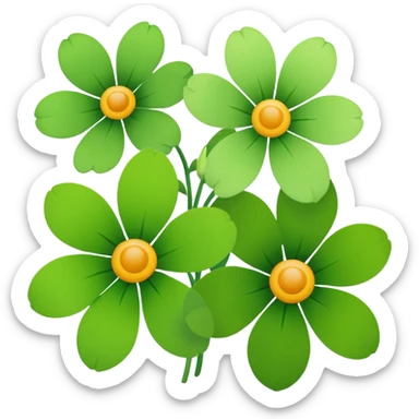 green flowers sticker