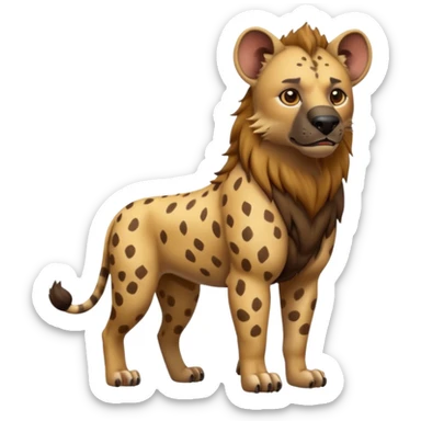 The hyena is something between a lion and a dog. A very subtle distinction.  Full body sticker