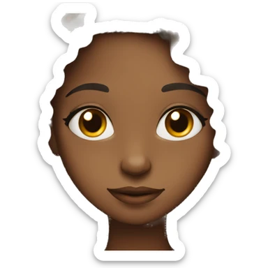 Pretty black girl with wavy hair and brown eyes looking cozy sticker
