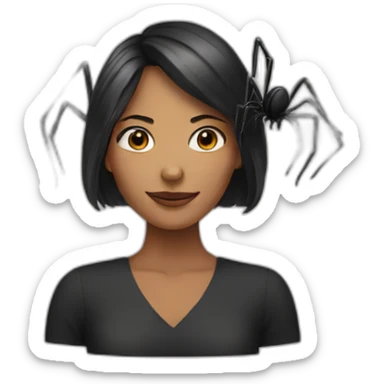 Woman with a Spider sticker