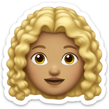 fat girl with blonde curly hair sticker
