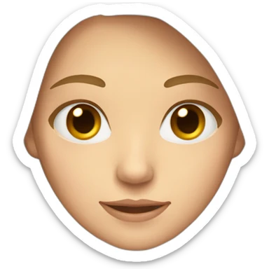 one small european woman with long light brown and blonde hair and brown eyes in the front, sticker