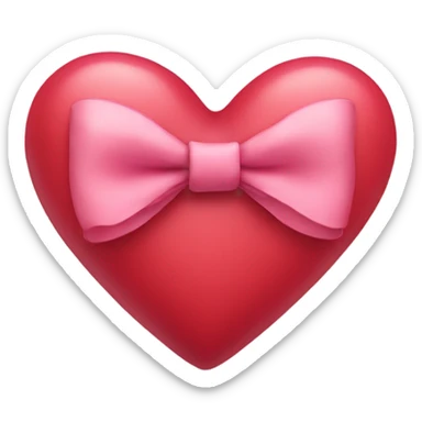 a heart with a bow sticker