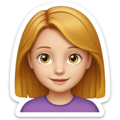 Sarı ve kumralımsı saç ela gözlü kücük kız sticker