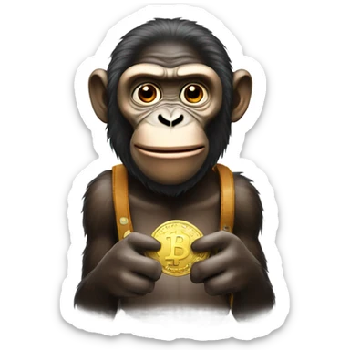 An ape who buy coin sticker