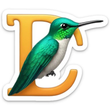 hummingbird forming the letter p sticker