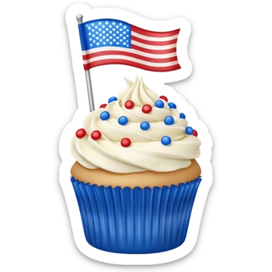 4th of july cupcake flag sticker