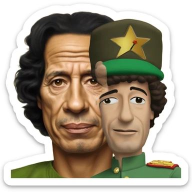 Photo realistic Muammar Gaddafi with Malcolm in the middle sticker