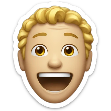 overly happy sticker